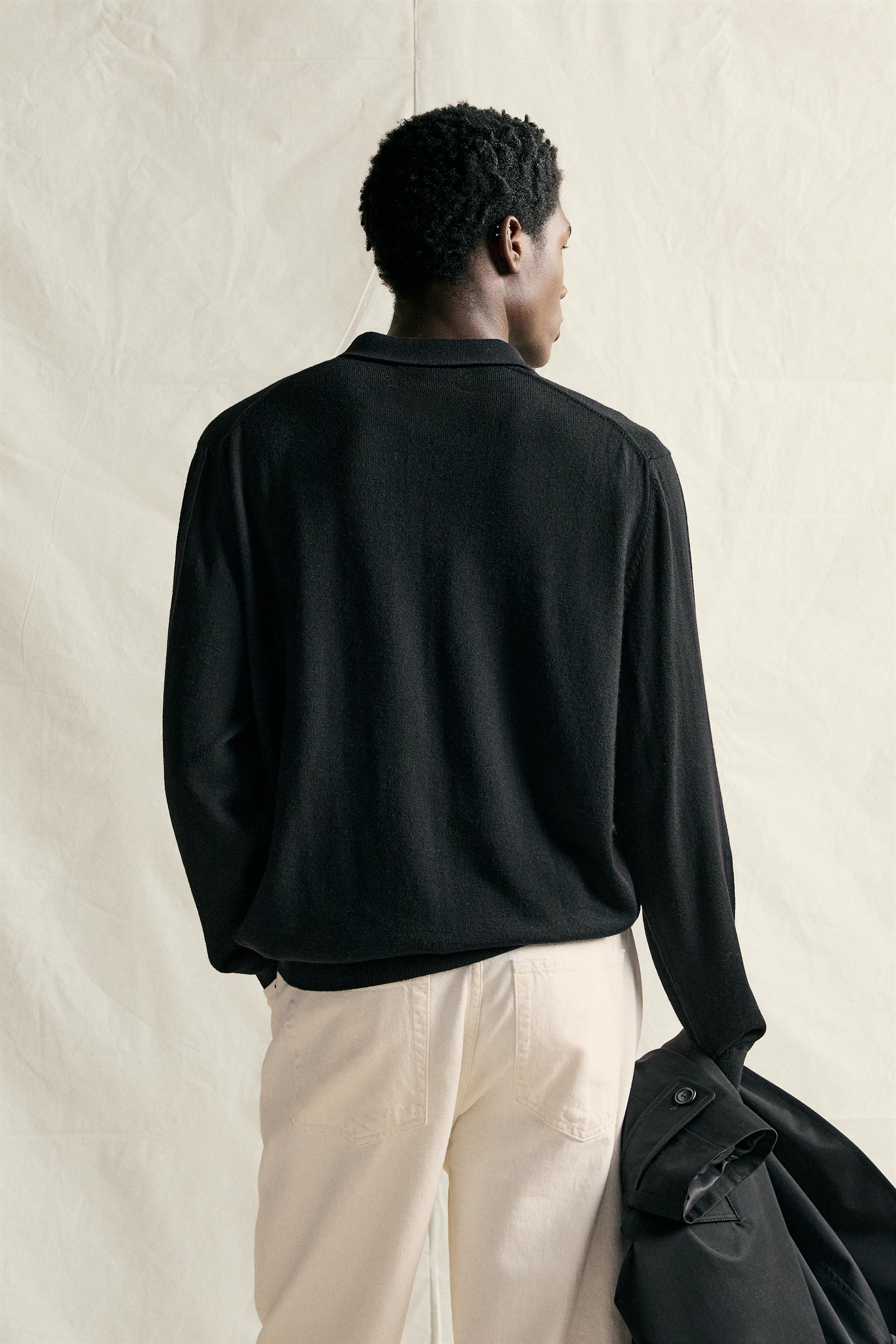 100% WOOL KNIT POLO SHIRT